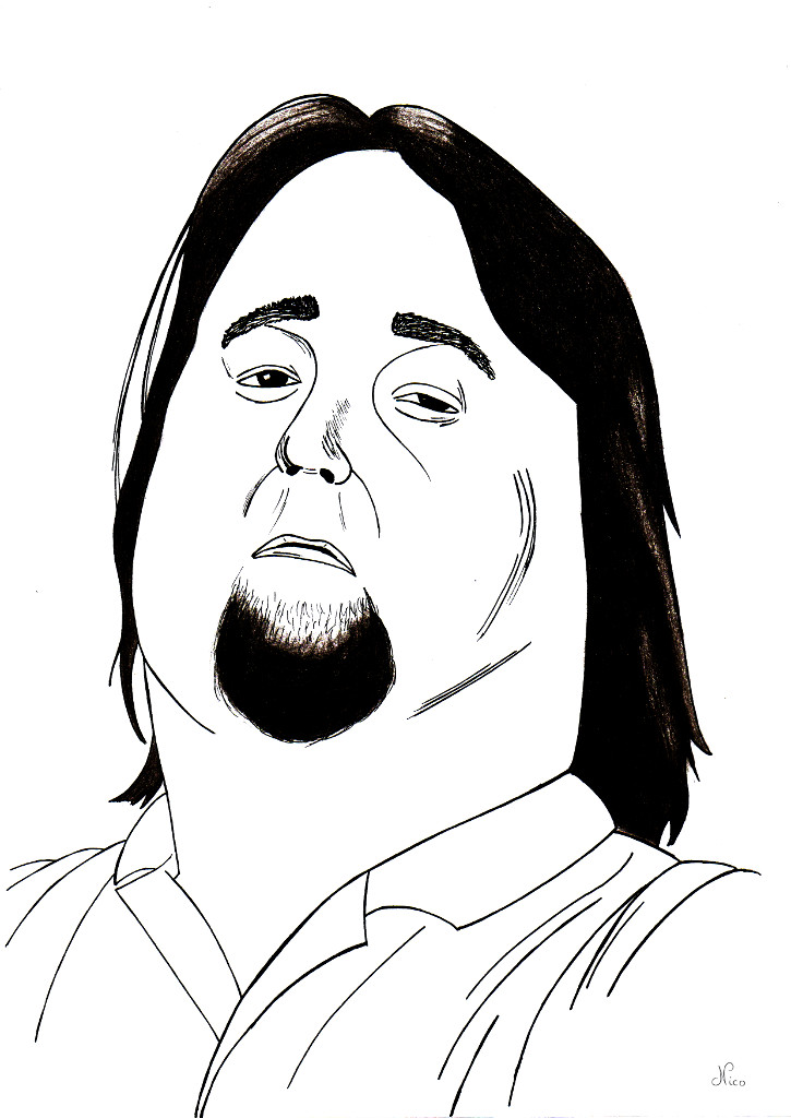 portrait d'un homme aux cheveux longs